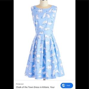 NWOT! ModCloth Chalk of the Town Bea & Dot Dress